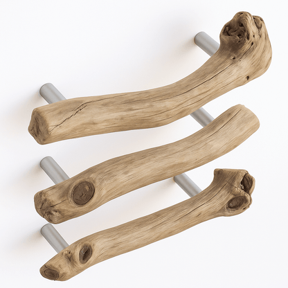 Rustic Reclaimed Driftwood Drawer Pulls – Natural Wooden Cabinet Handles for Vintage & Modern Furniture