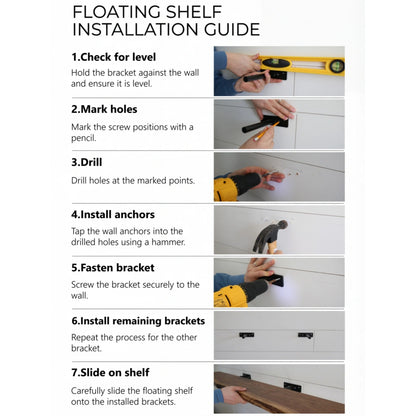 Live Edge Solid Wood Floating Shelf – Handcrafted Rustic Natural Edge Wall