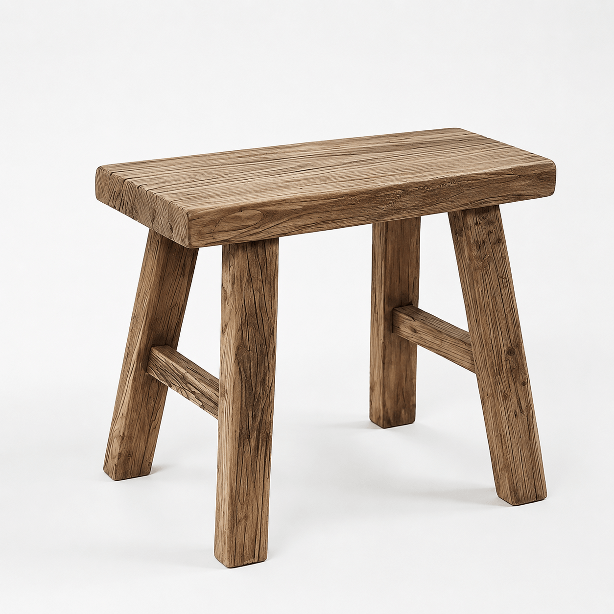 Handcrafted Reclaimed Elm Old Barn Milking Stool