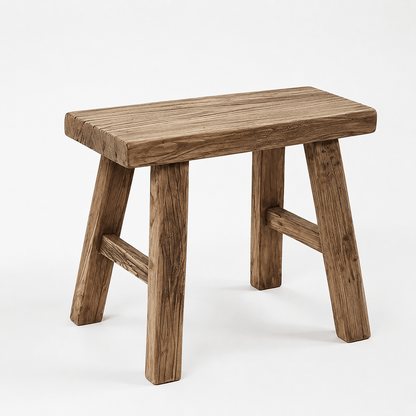 Handcrafted Reclaimed Elm Old Barn Milking Stool