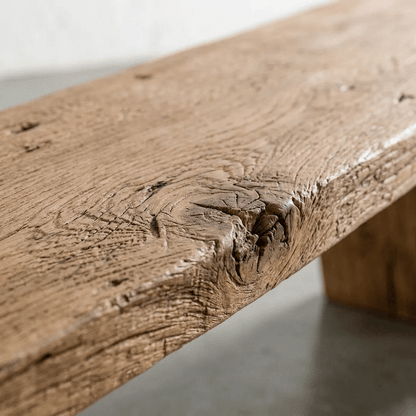 Handcrafted Reclaimed Elm Wood Bench