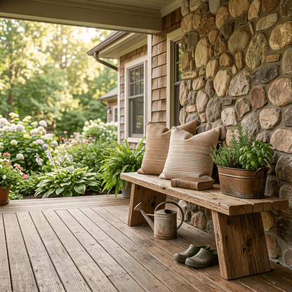 Handcrafted Reclaimed Elm Wood Bench
