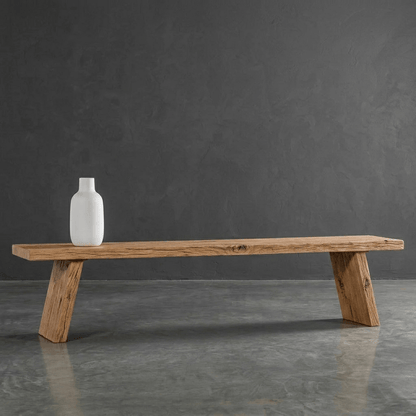 Handcrafted Reclaimed Elm Wood Bench