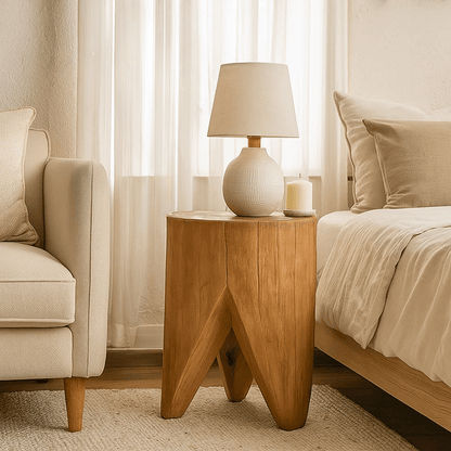 Natural Wooden Stool Side Table Living Room Solid Wood Stump Stools Chair Furniture