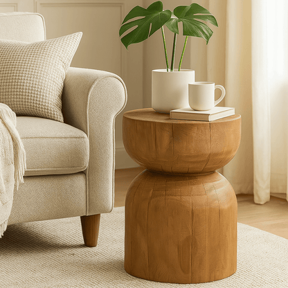 Natural Wooden Stool Side Table Living Room Solid Wood Stump Stools Chair Furniture