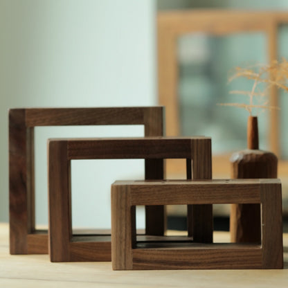 Premium Solid Wood Desktop Organizer Shelf - Customizable FAS Black Walnut or Beech Monitor Riser