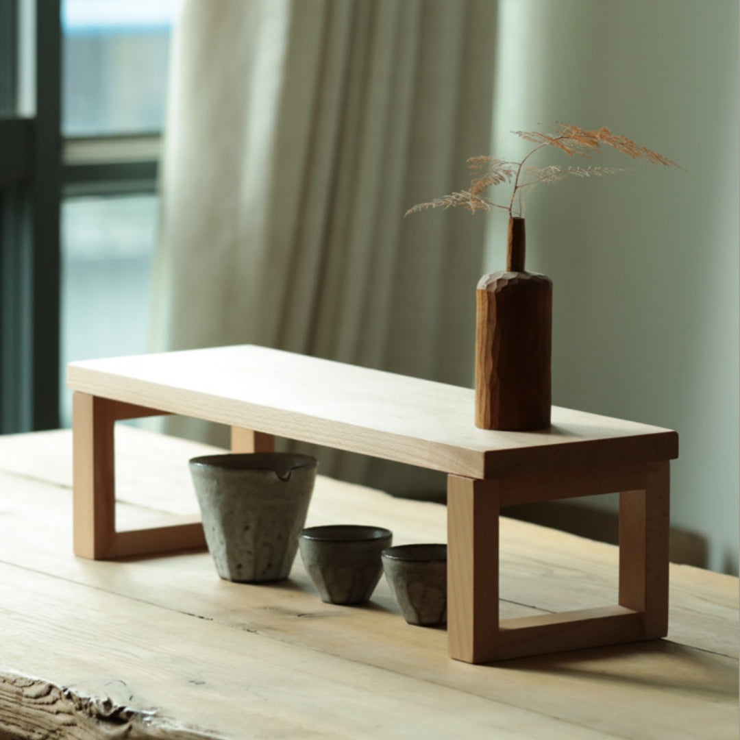 Premium Solid Wood Desktop Organizer Shelf - Customizable FAS Black Walnut or Beech Monitor Riser