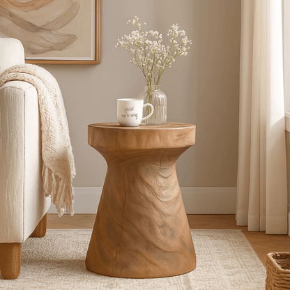 Natural Wooden Stool Side Table Living Room Solid Wood Stump Stools Chair Furniture