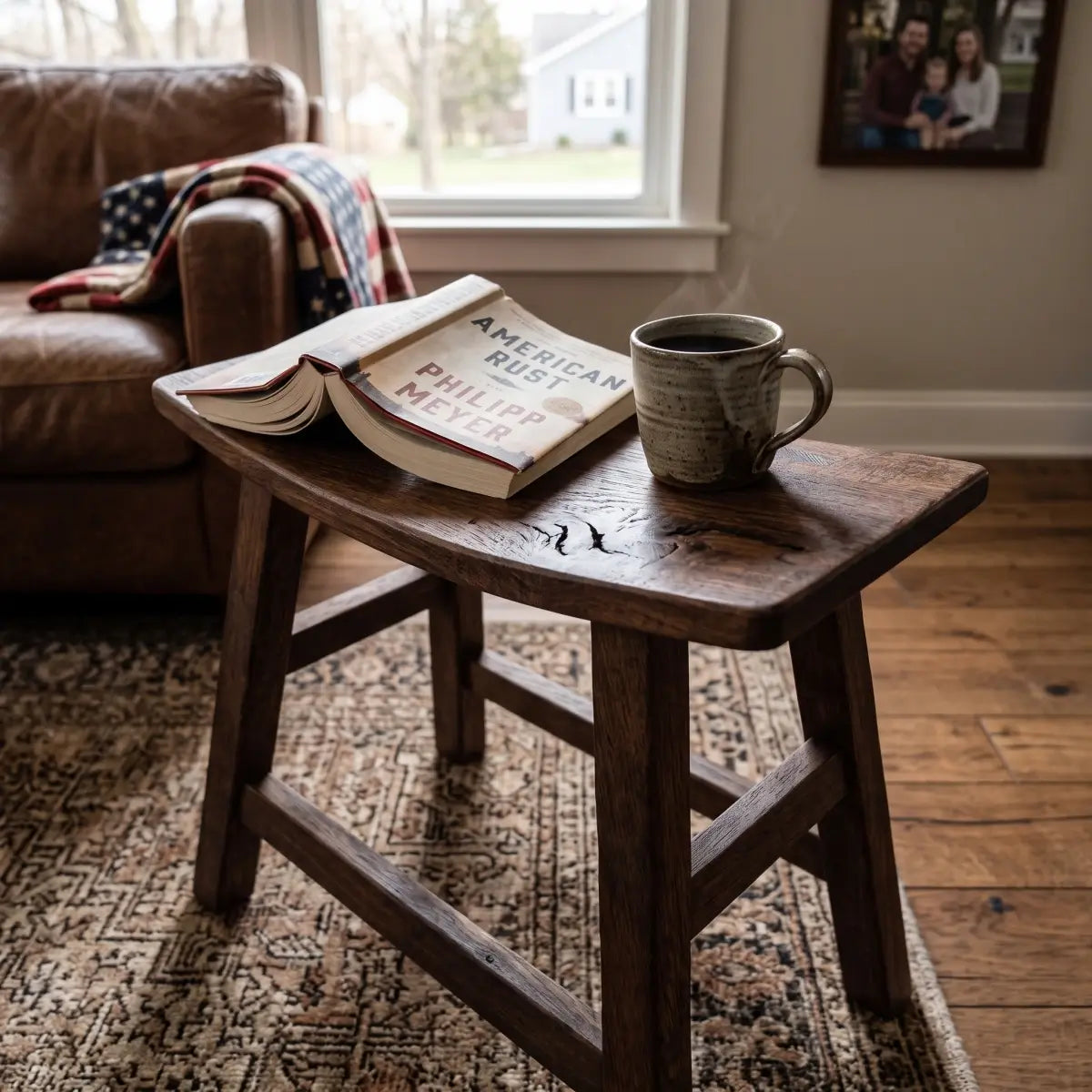 Vintage Black Walnut Wooden Step Stool & Child’s Footstool