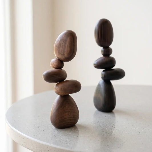 Magnetic Wooden Pebble Balance Stones