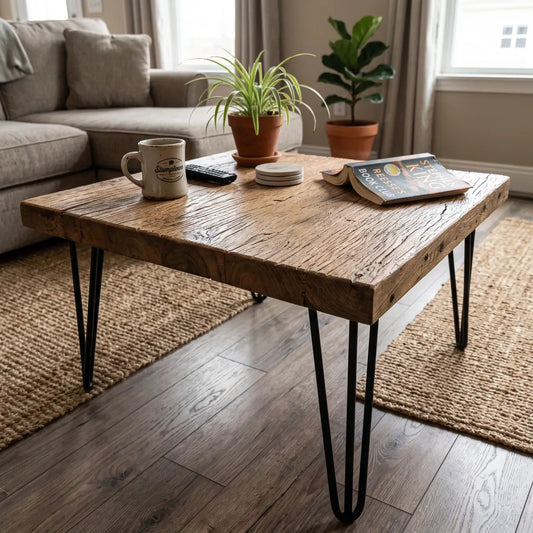 Rustic Square Old Elm Wood Coffee Table