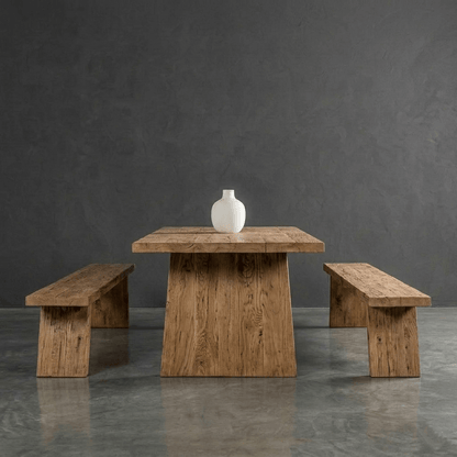 Reclaimed Elm Solid Wood Dining Table