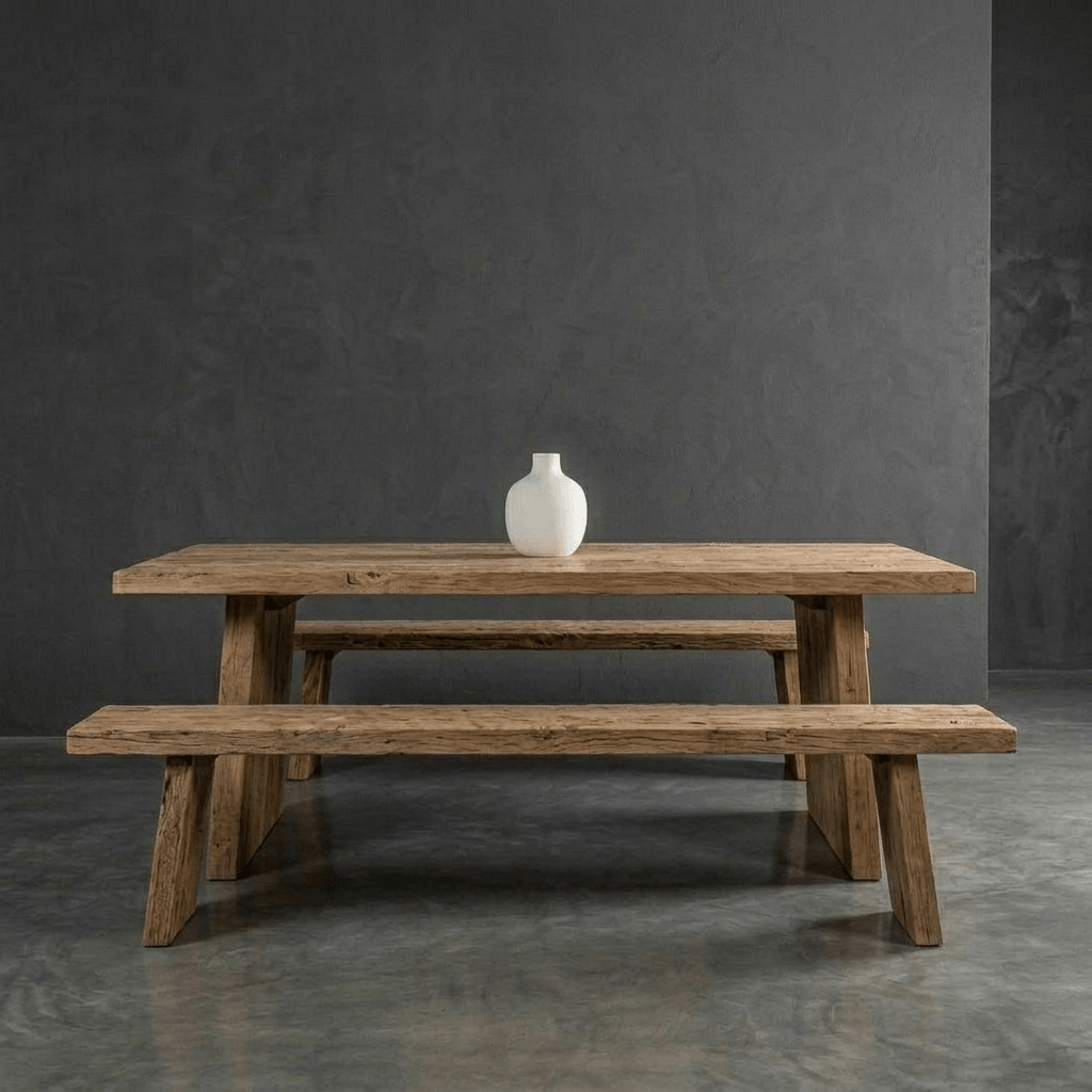 Reclaimed Elm Solid Wood Dining Table