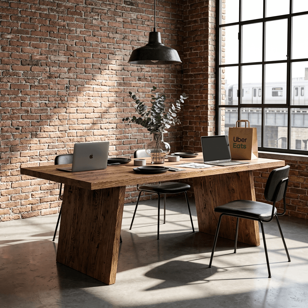 Reclaimed Elm Solid Wood Dining Table