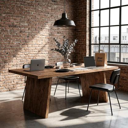 Reclaimed Elm Solid Wood Dining Table