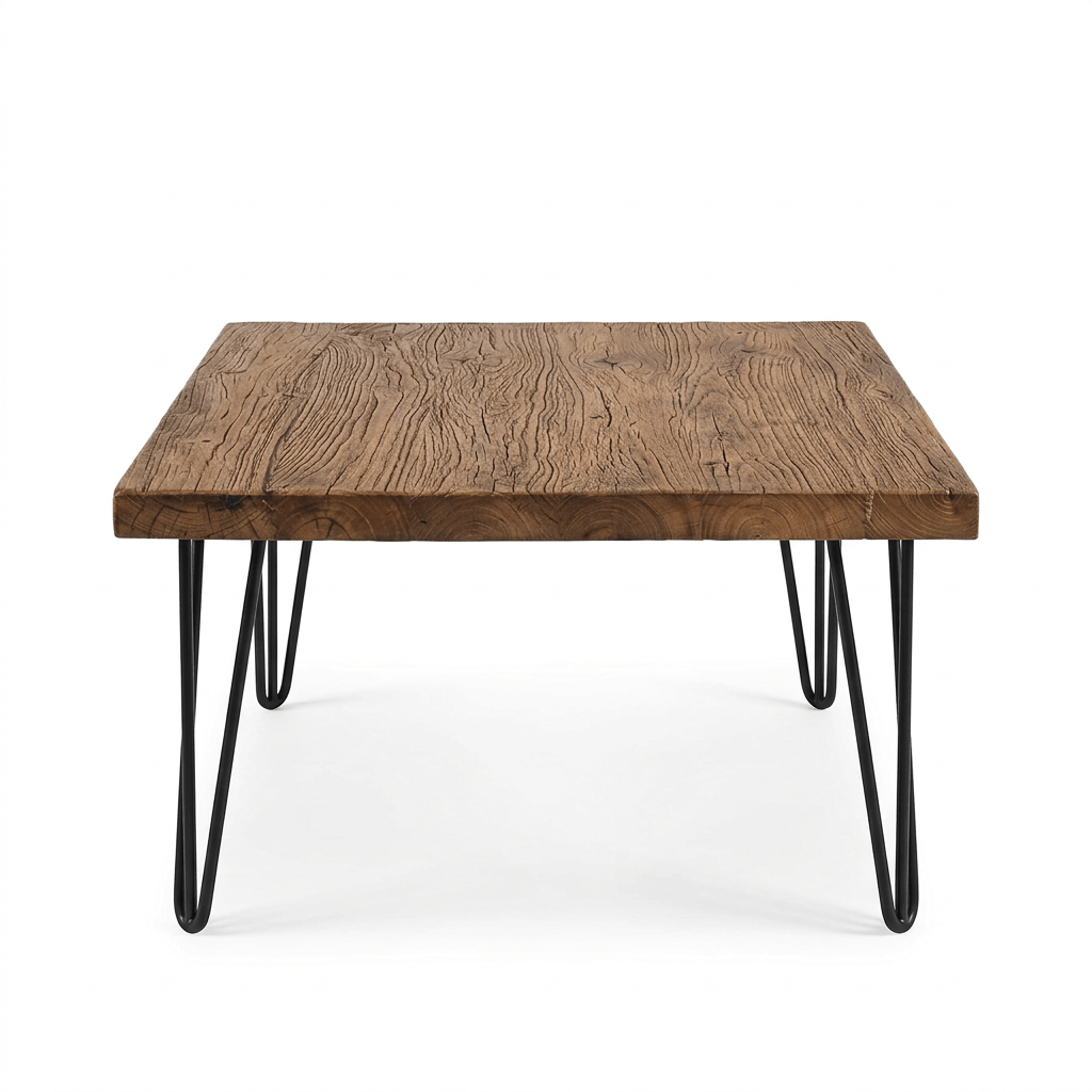 Rustic Square Old Elm Wood Coffee Table