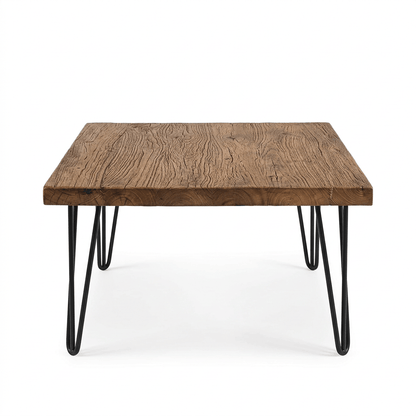Rustic Square Old Elm Wood Coffee Table