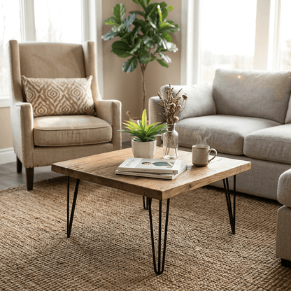 Rustic Square Old Elm Wood Coffee Table