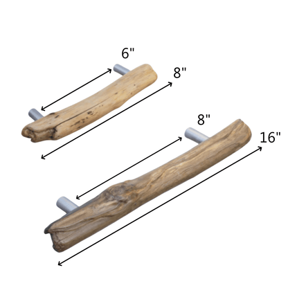 Rustic Reclaimed Driftwood Drawer Pulls – Natural Wooden Cabinet Handles for Vintage & Modern Furniture