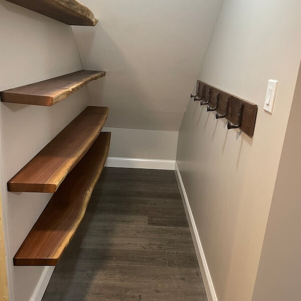 Live Edge Solid Wood Floating Shelf – Handcrafted Rustic Natural Edge Wall