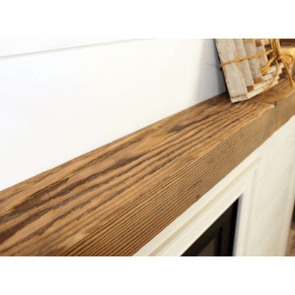 Rustic Reclaimed Elm Floating Shelf – Handmade Solid Wood Wall Shelf