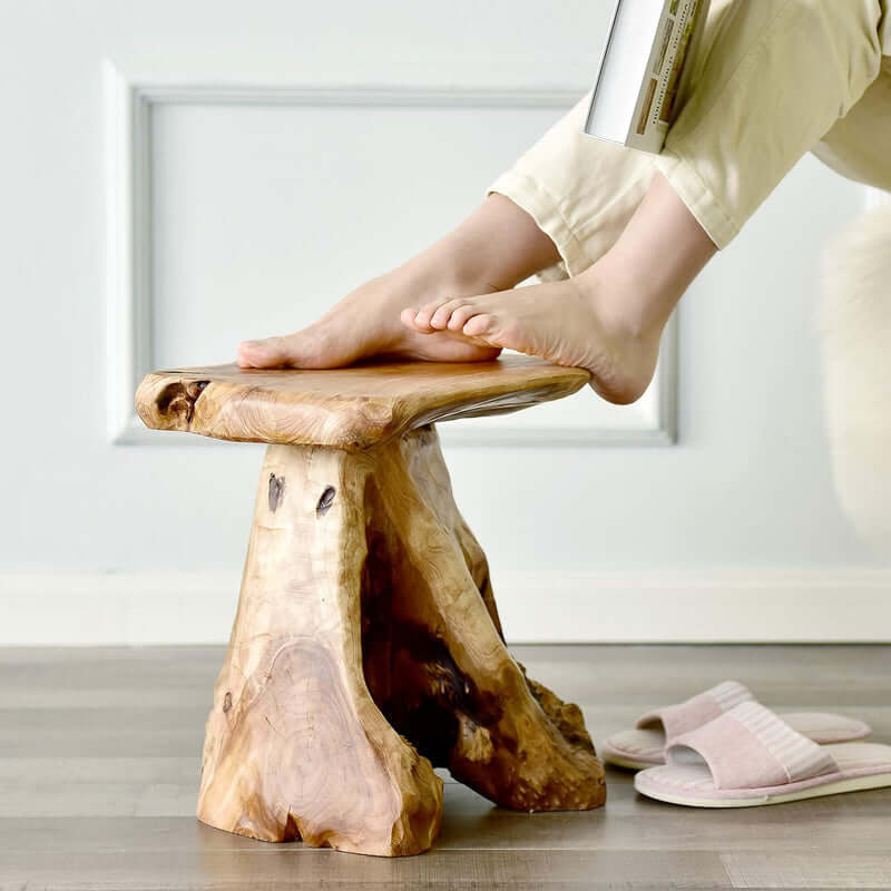 Natural Cedar Roots Plant Stand Tree Stump End Table