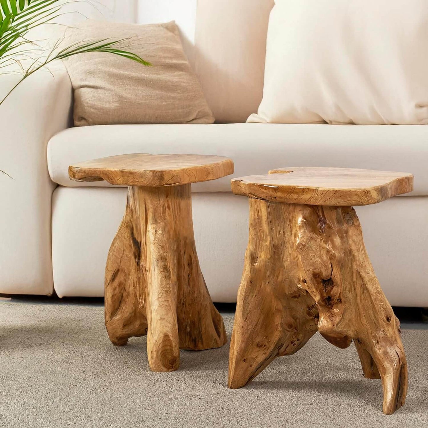 Natural Cedar Roots Plant Stand Tree Stump End Table