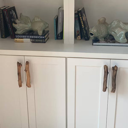 Rustic Reclaimed Driftwood Drawer Pulls – Natural Wooden Cabinet Handles for Vintage & Modern Furniture